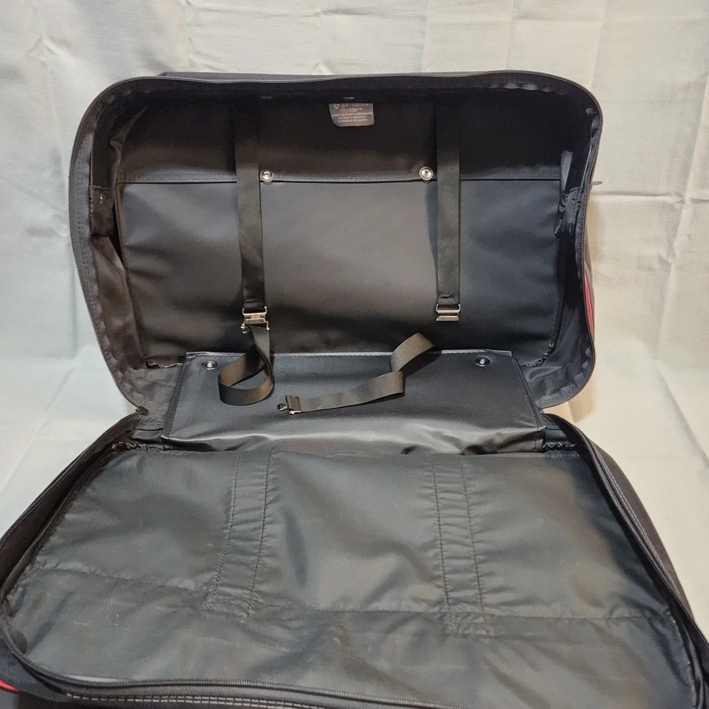 Samsonite‎ Oyster Garment Bag 1987 Black Red Trim Fold-Out Travel Luggage USA